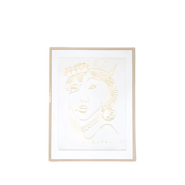 ΠΙΝΑΚΑΣ ΜΕ ΠΛΑΙΣΙΟ ΜΕ ΓΥΨΟ ΠΡΟΣΩΠΟ ΛΕΥΚΟ-ΧΡΥΣΟ 45x60x2.2