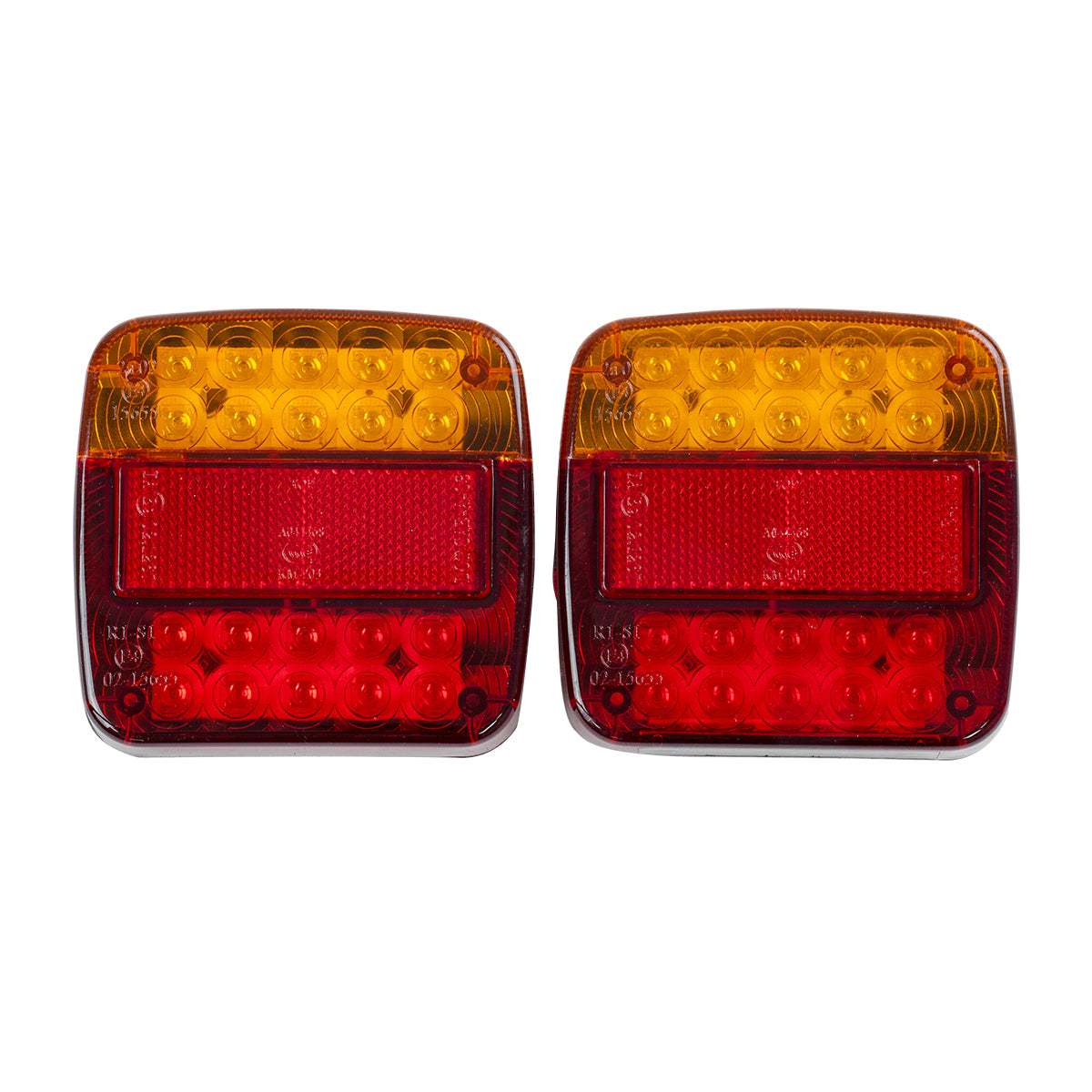 79930 Ζευγάρι Universal Φανάρια για Τρέιλερ LED - DC 12V - Κόκκινο - Πορτοκαλί - Λευκό - Αδιάβροχα IP66 - Μ10.3 x Π10.3 x Υ3cm