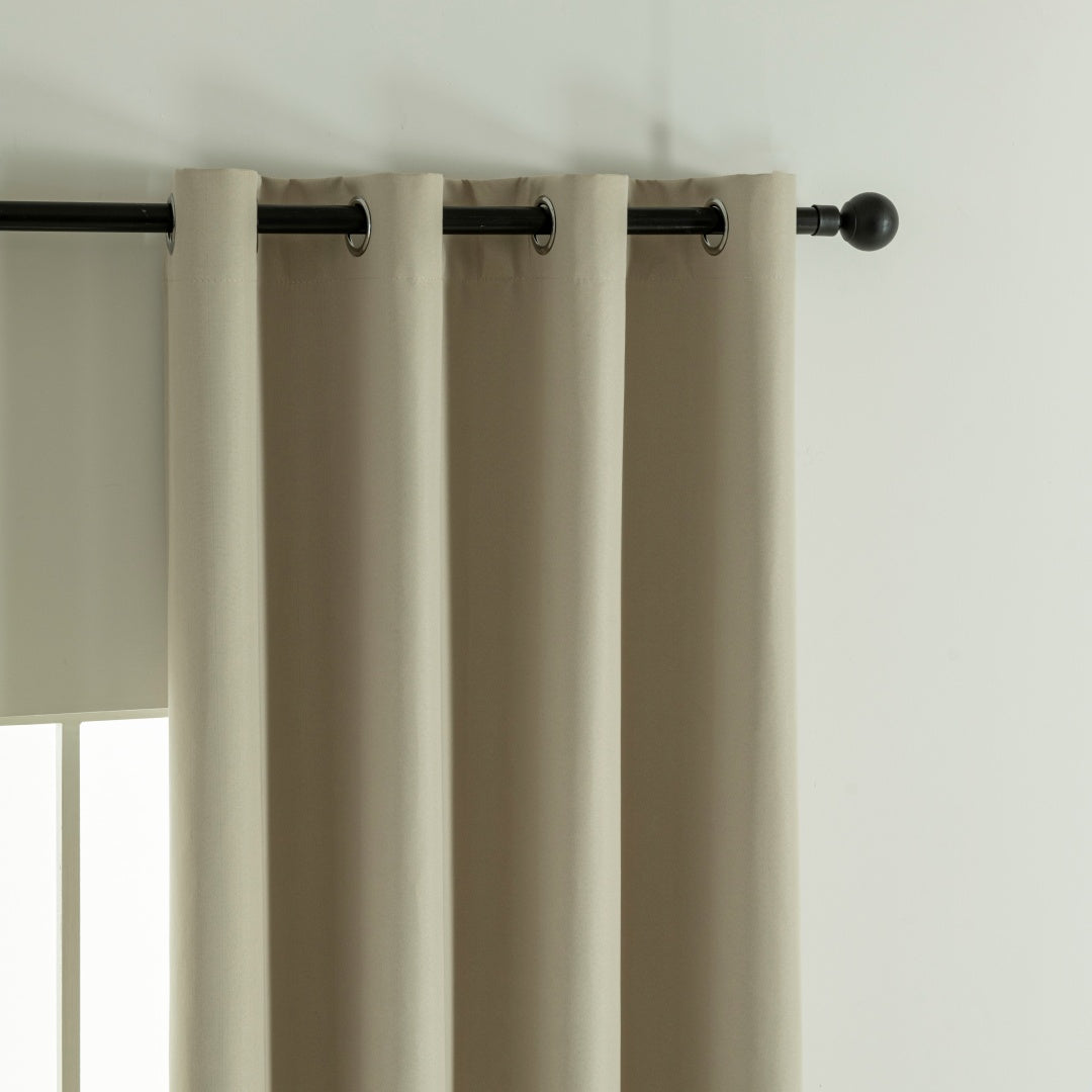 Κουρτίνα Full Blackout Σκίασης με 8 Κρίκους Soft Art 8391 140x270εκ Άμμου