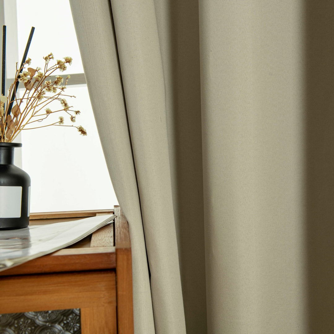 Κουρτίνα Full Blackout Σκίασης με 8 Κρίκους Soft Art 8391 140x270εκ Άμμου