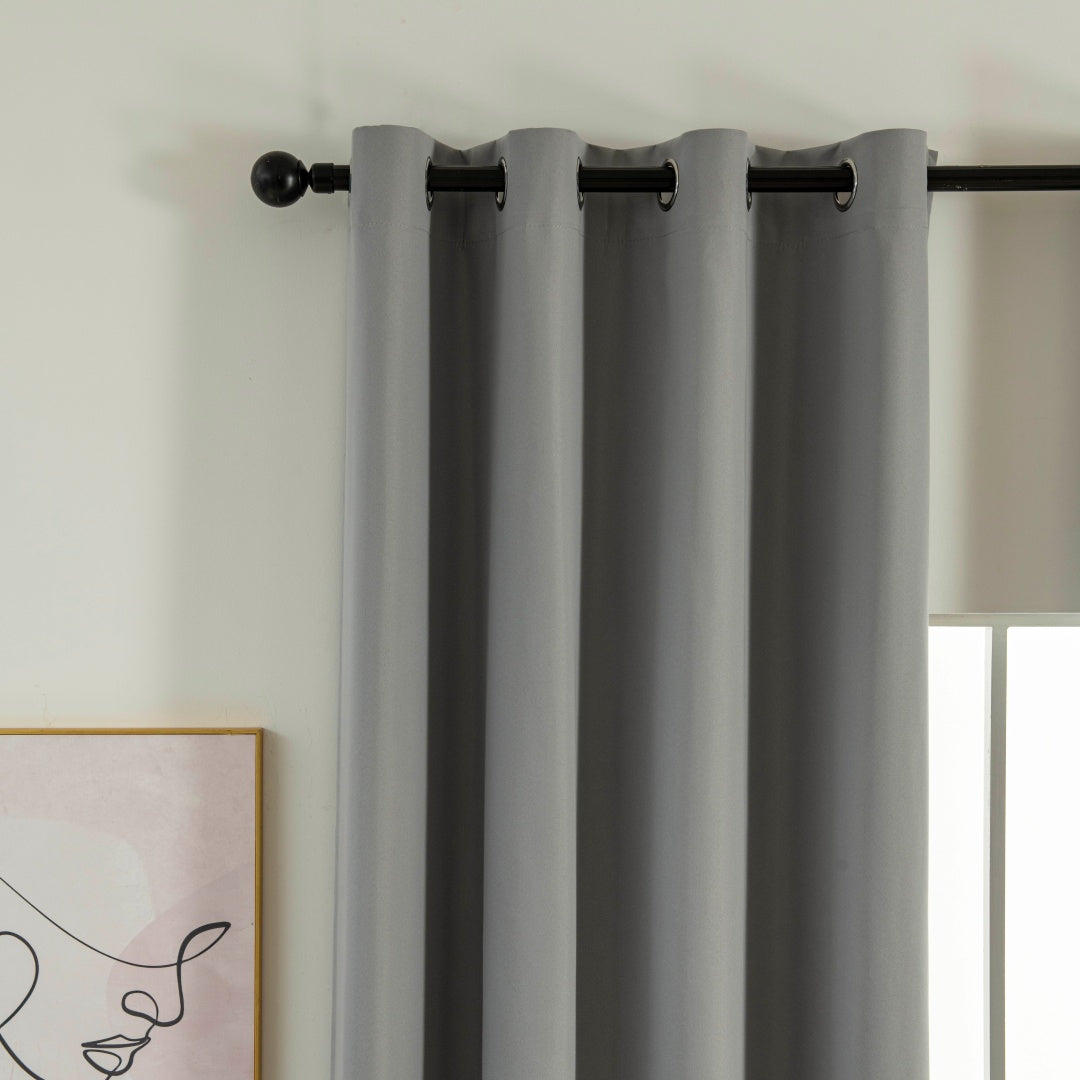 Κουρτίνα Full Blackout Σκίασης με 8 Κρίκους Soft Art 8391 140x270εκ Γκρι