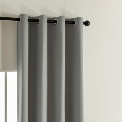 Κουρτίνα Full Blackout Σκίασης με 8 Κρίκους Soft Art 8391 140x270εκ Γκρι