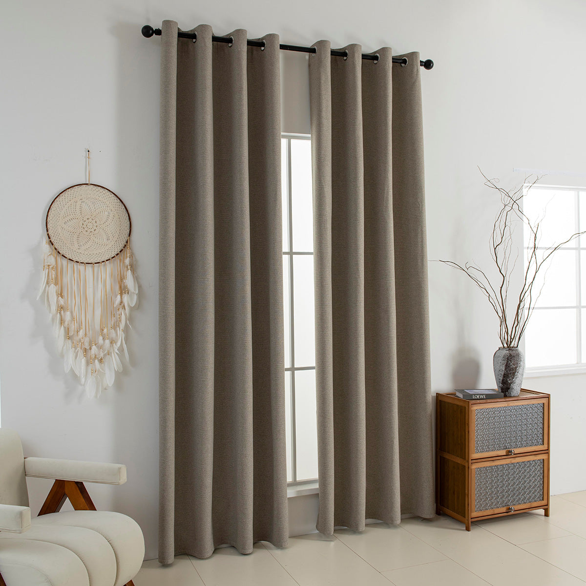 Κουρτίνα Full Blackout Σκίασης με 8 Κρίκους Elite Art 8392 140x270εκ Μπεζ