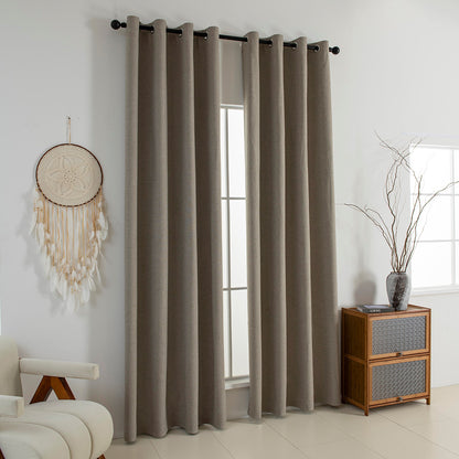 Κουρτίνα Full Blackout Σκίασης με 8 Κρίκους Elite Art 8392 140x270εκ Μπεζ