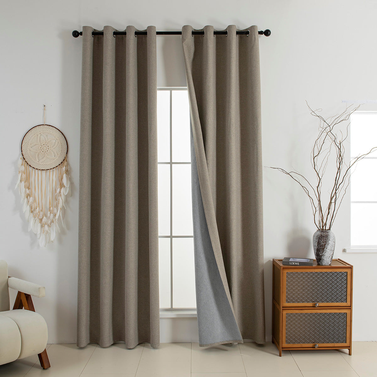 Κουρτίνα Full Blackout Σκίασης με 8 Κρίκους Elite Art 8392 140x270εκ Μπεζ