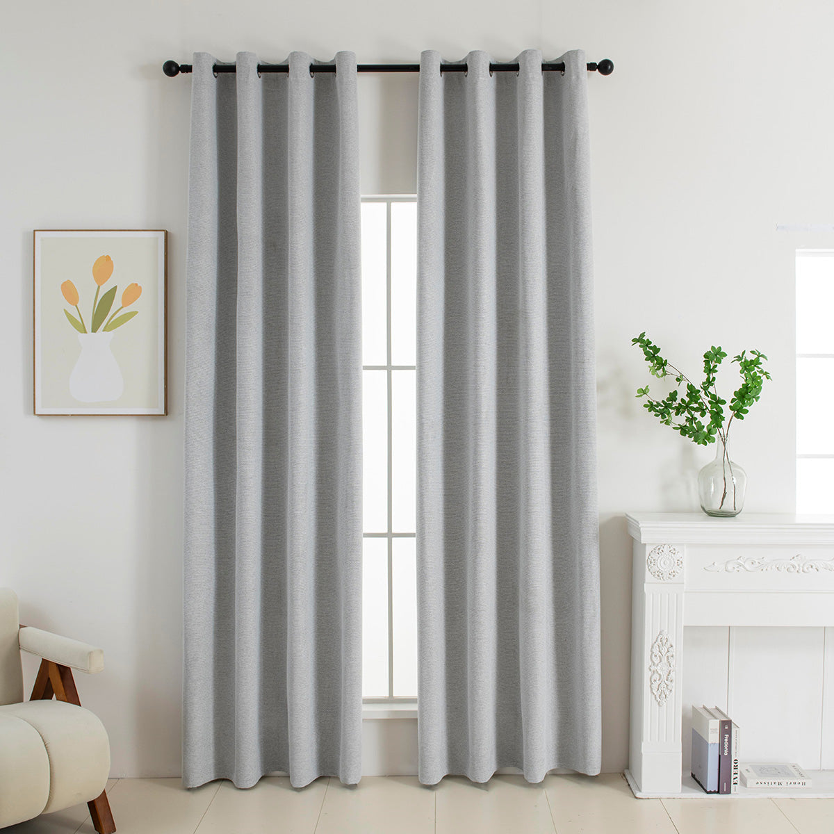 Κουρτίνα Full Blackout Σκίασης με 8 Κρίκους Elite Art 8392 140x270εκ Γκρι