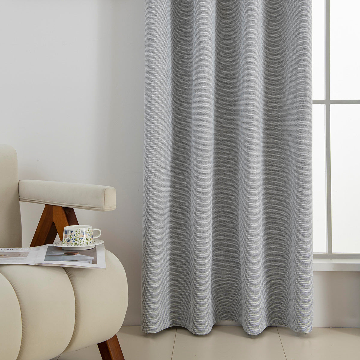 Κουρτίνα Full Blackout Σκίασης με 8 Κρίκους Elite Art 8392 140x270εκ Γκρι