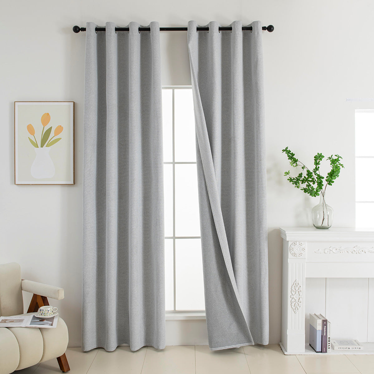 Κουρτίνα Full Blackout Σκίασης με 8 Κρίκους Elite Art 8392 140x270εκ Γκρι