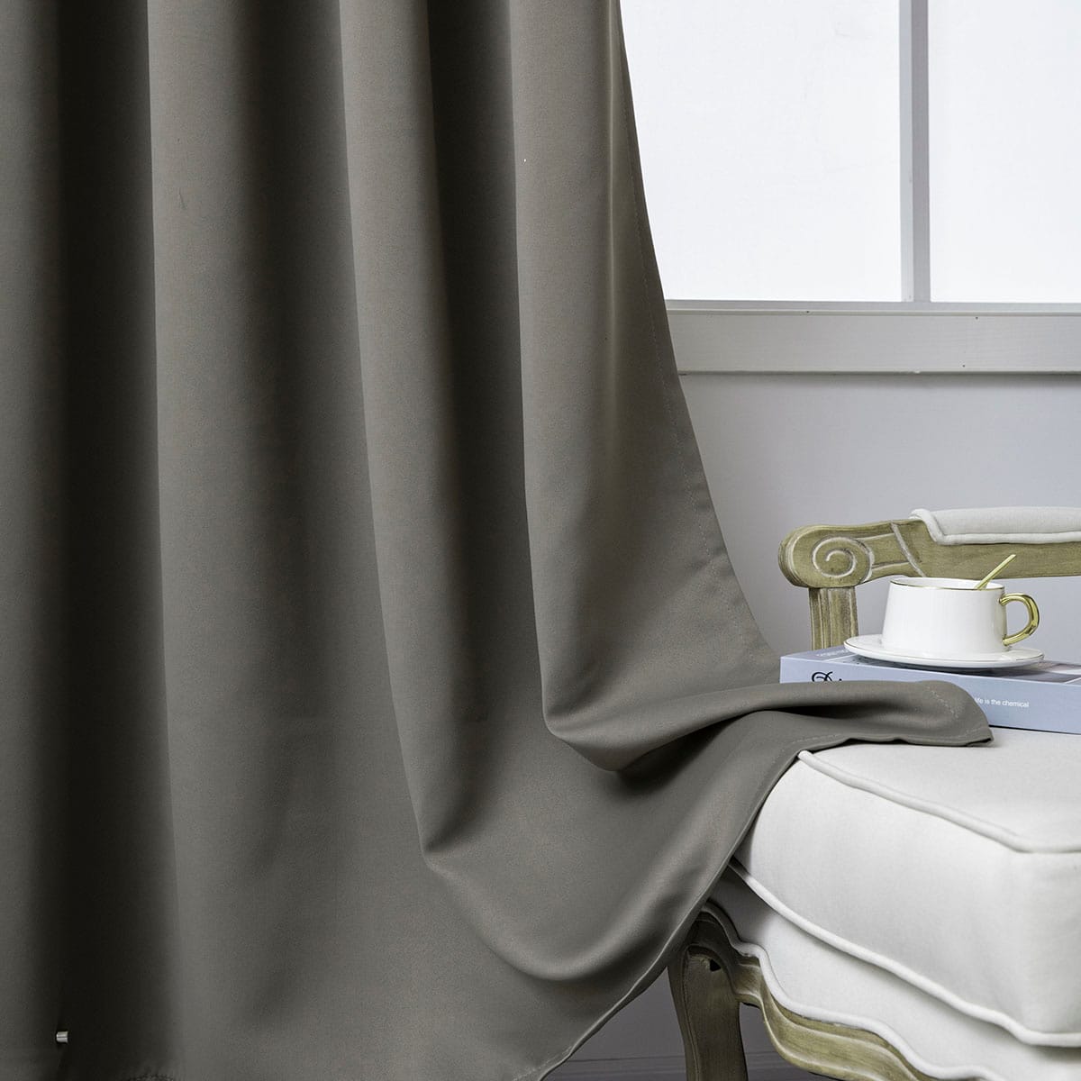 Κουρτίνα Blackout Σκίασης με 8 Κρίκους Ideal Art 8400 140x270εκ Καφέ