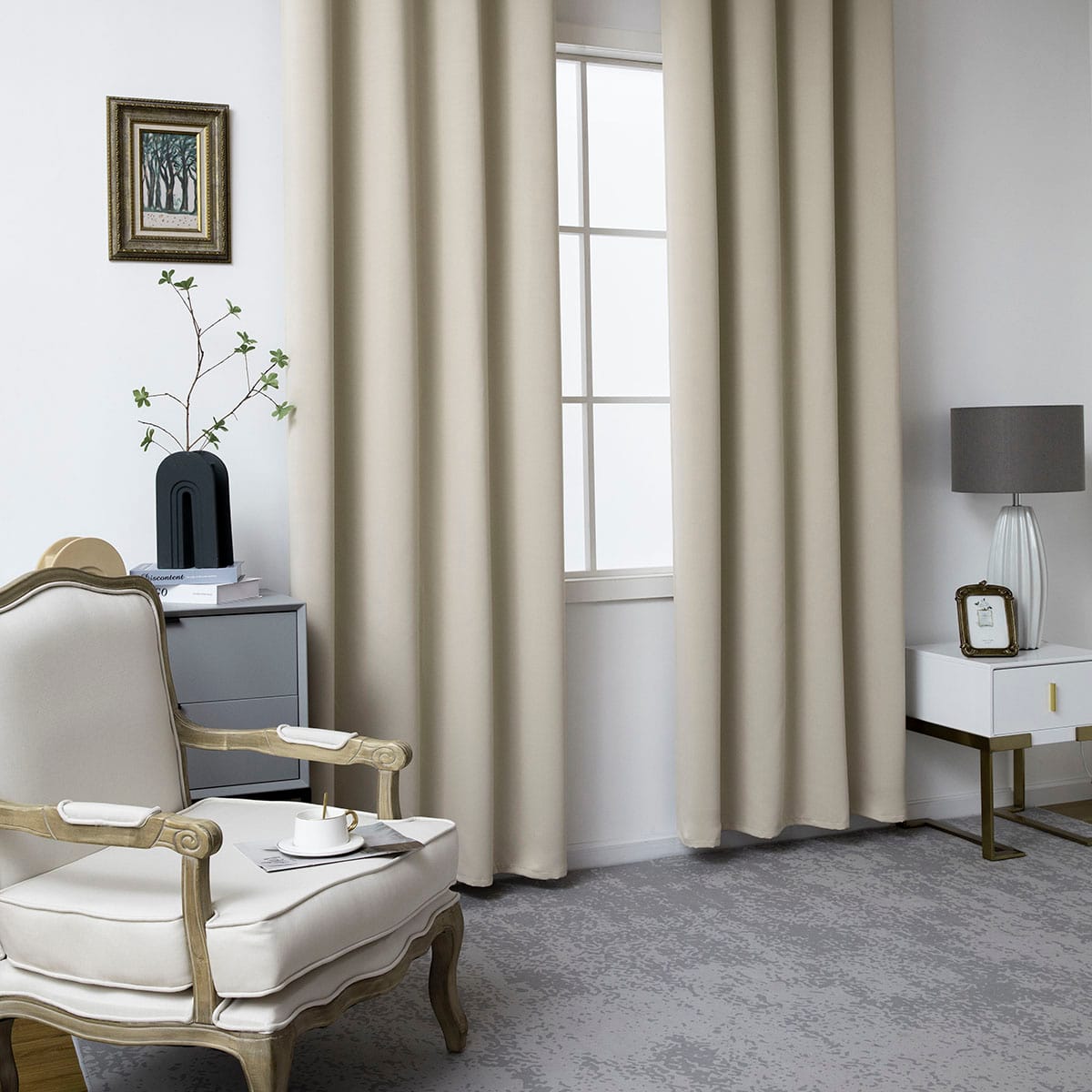 Κουρτίνα Blackout Σκίασης με 8 Κρίκους Ideal Art 8400 140x270εκ Άμμου