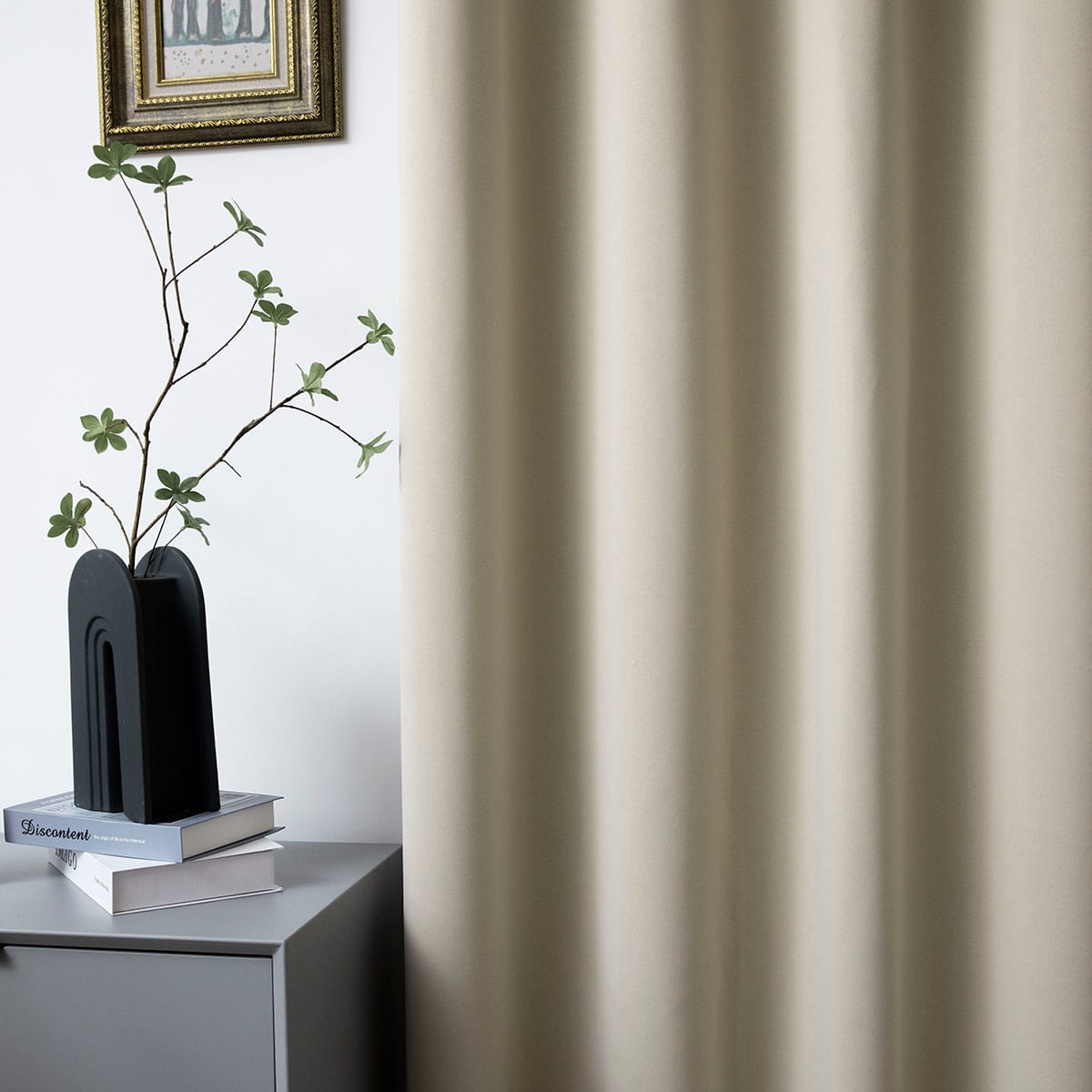 Κουρτίνα Blackout Σκίασης με 8 Κρίκους Ideal Art 8400 140x270εκ Άμμου