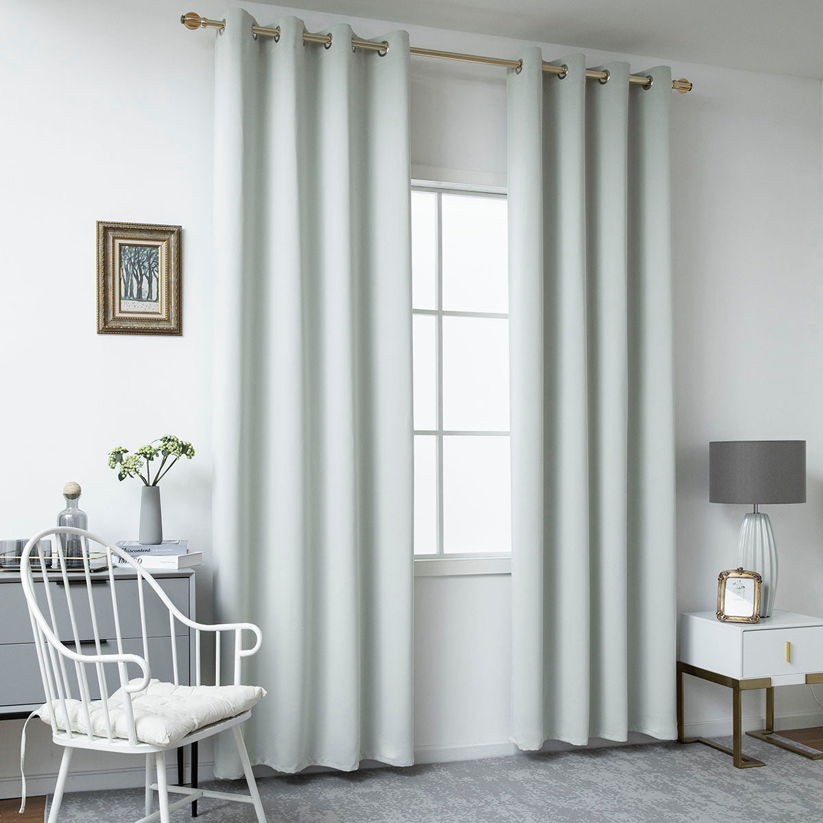 Κουρτίνα Blackout Σκίασης με 8 Κρίκους Ideal Art 8400 140x270εκ Γκρι