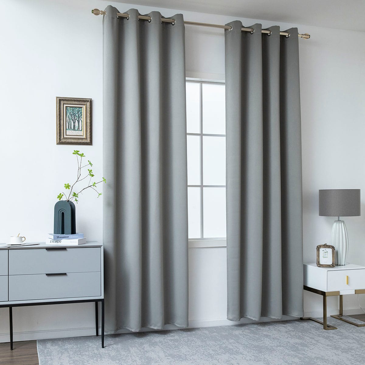 Κουρτίνα Blackout Σκίασης με 8 Κρίκους Art Ideal 8400 140x270εκ Ανθρακίτης