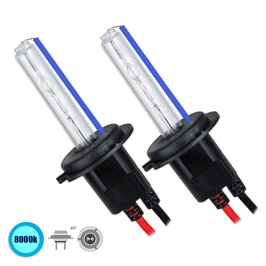 HID 84014 Λάμπα Xenon H7 Super Vision Υψηλής Φωτεινότητας +30% 35W/70W 3500lm/7000lm 360° DC 12-24V Αδιάβροχο IP65 Ultra Ψυχρό Λευκό 8000K - Μ3.4 x Π3.4 x Υ7.1 - Πακέτο 2 Τεμαχίων
