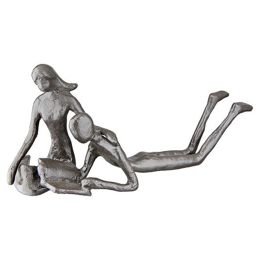 Διακοσμητικό Ζευγάρι Διαβάζει Βιβλίο Καφέ Μέταλλο 19x9x8