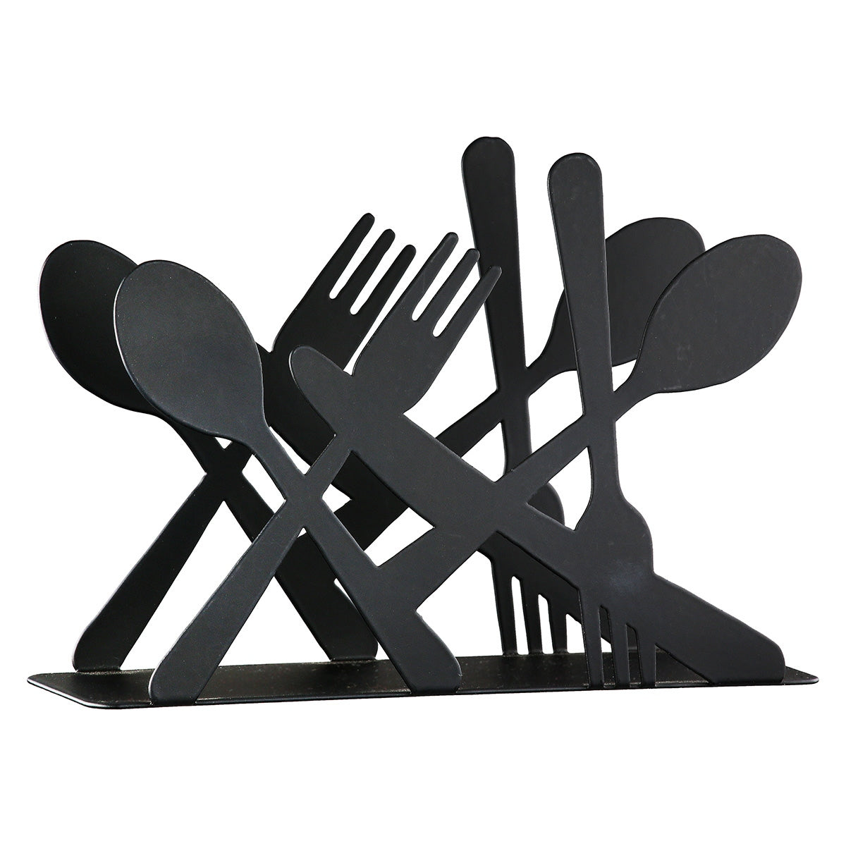 Cutlery Napkin Holder Metal Black 14x5x10