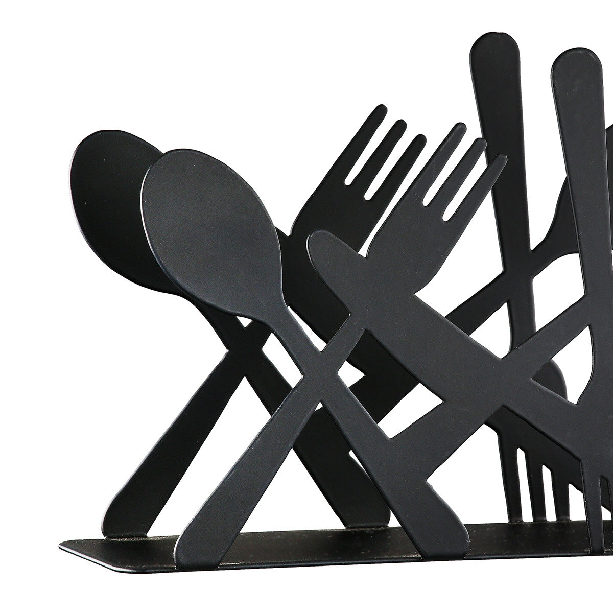 Cutlery Napkin Holder Metal Black 14x5x10