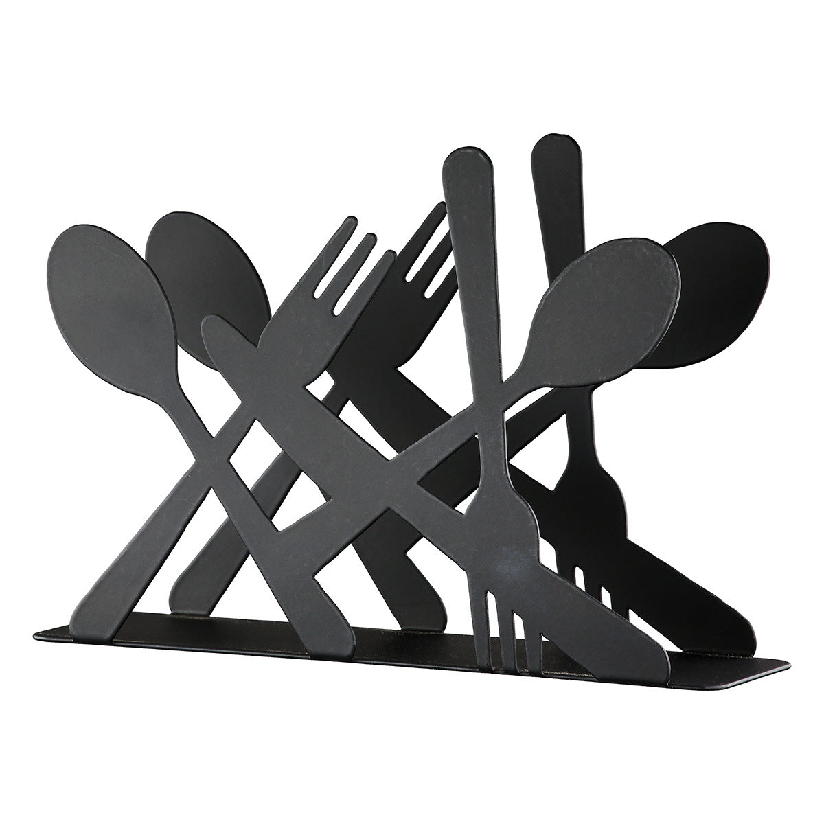 Cutlery Napkin Holder Metal Black 14x5x10
