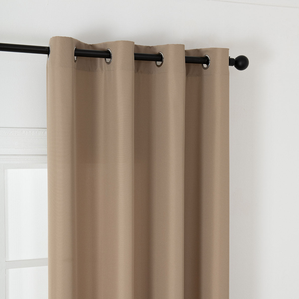 Κουρτίνα Μεσαίας Σκίασης με 8 Μεταλλικούς Κρίκους Effect Art 8443 140x270εκ Μπεζ