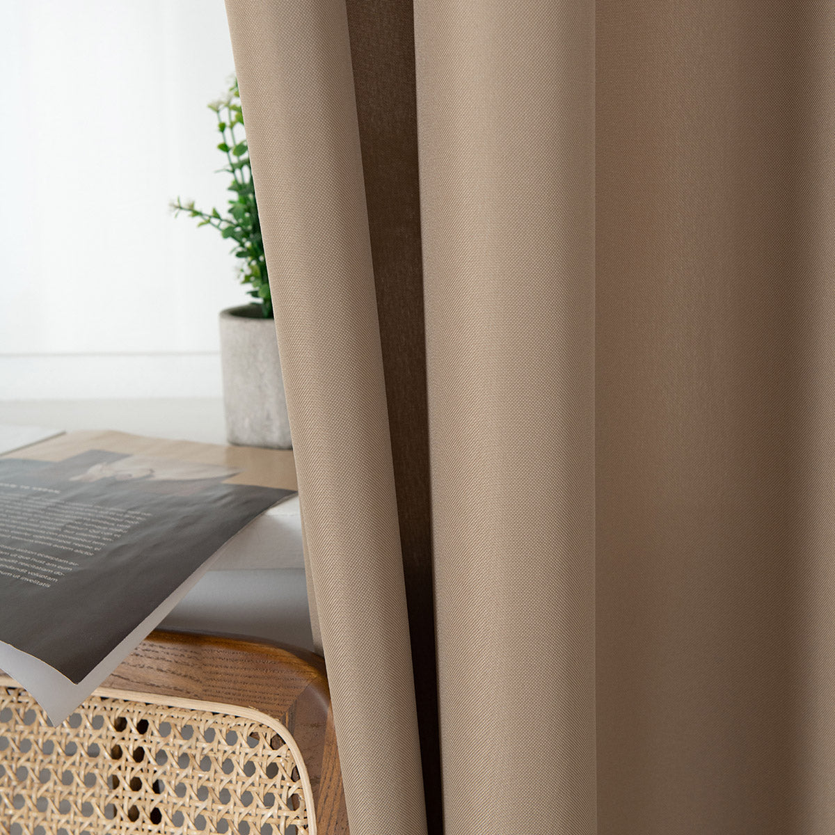 Κουρτίνα Μεσαίας Σκίασης με 8 Μεταλλικούς Κρίκους Effect Art 8443 140x270εκ Μπεζ