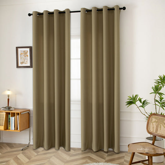 Κουρτίνα Μεσαίας Σκίασης με 8 Μεταλλικούς Κρίκους Effect Art 8443 140x270εκ Λαδί