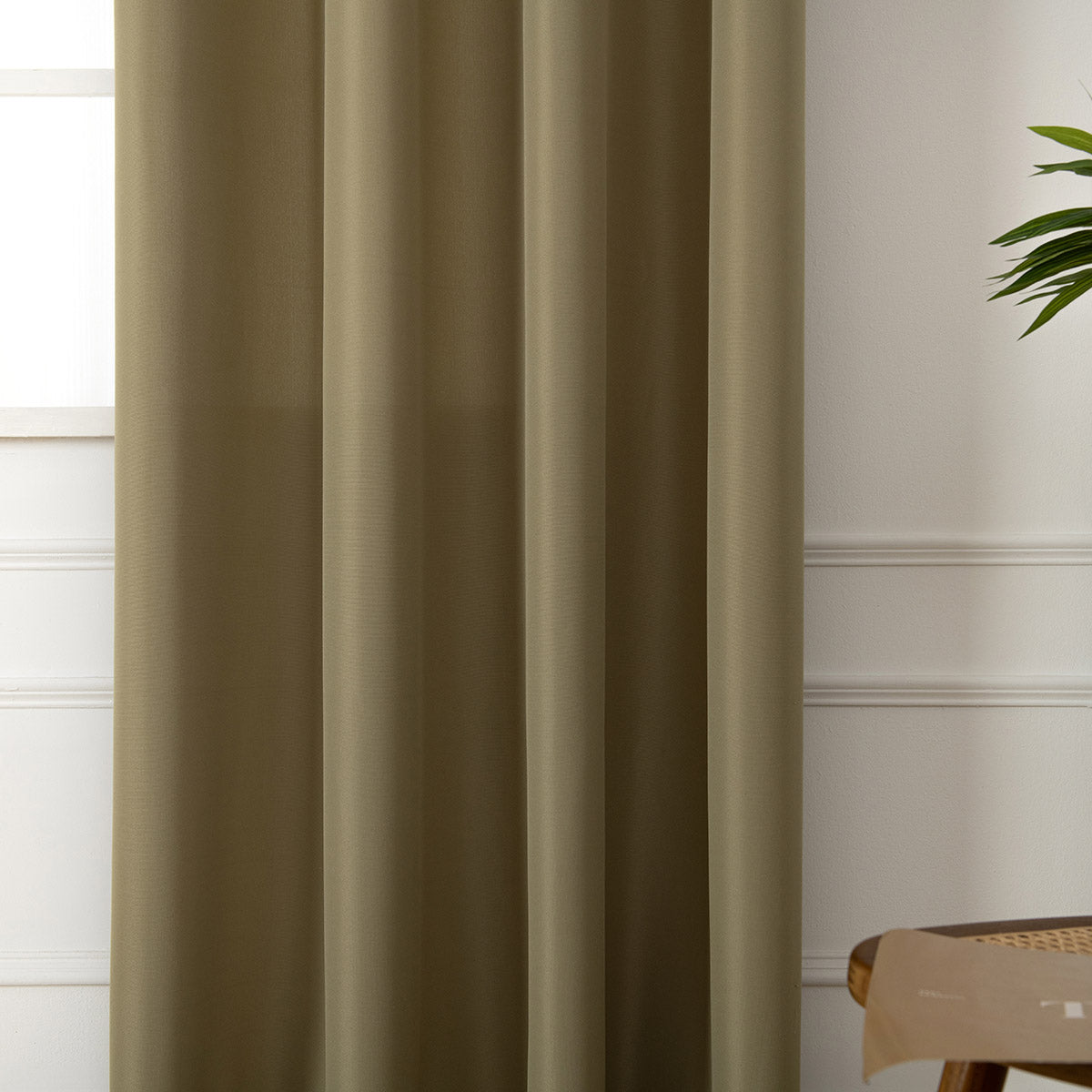 Κουρτίνα Μεσαίας Σκίασης με 8 Μεταλλικούς Κρίκους Effect Art 8443 140x270εκ Λαδί