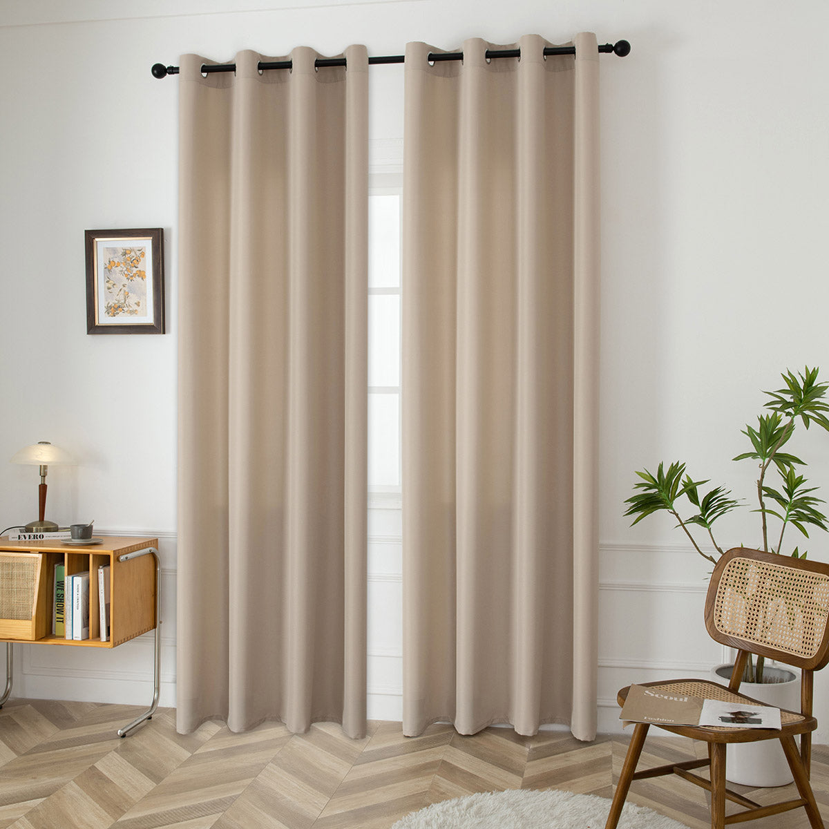 Κουρτίνα Μεσαίας Σκίασης με 8 Μεταλλικούς Κρίκους Effect Art 8443 140x270εκ Άμμου