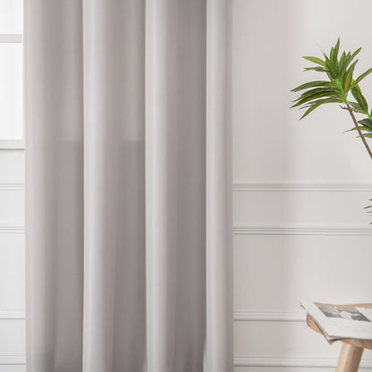 Κουρτίνα Μεσαίας Σκίασης με 8 Μεταλλικούς Κρίκους Effect Art 8443 140x270εκ Ασημί