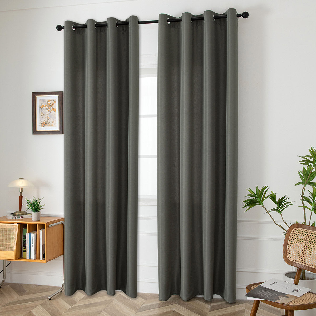 Κουρτίνα Μεσαίας Σκίασης με 8 Μεταλλικούς Κρίκους Effect Art 8443 140x270εκ Ανθρακί