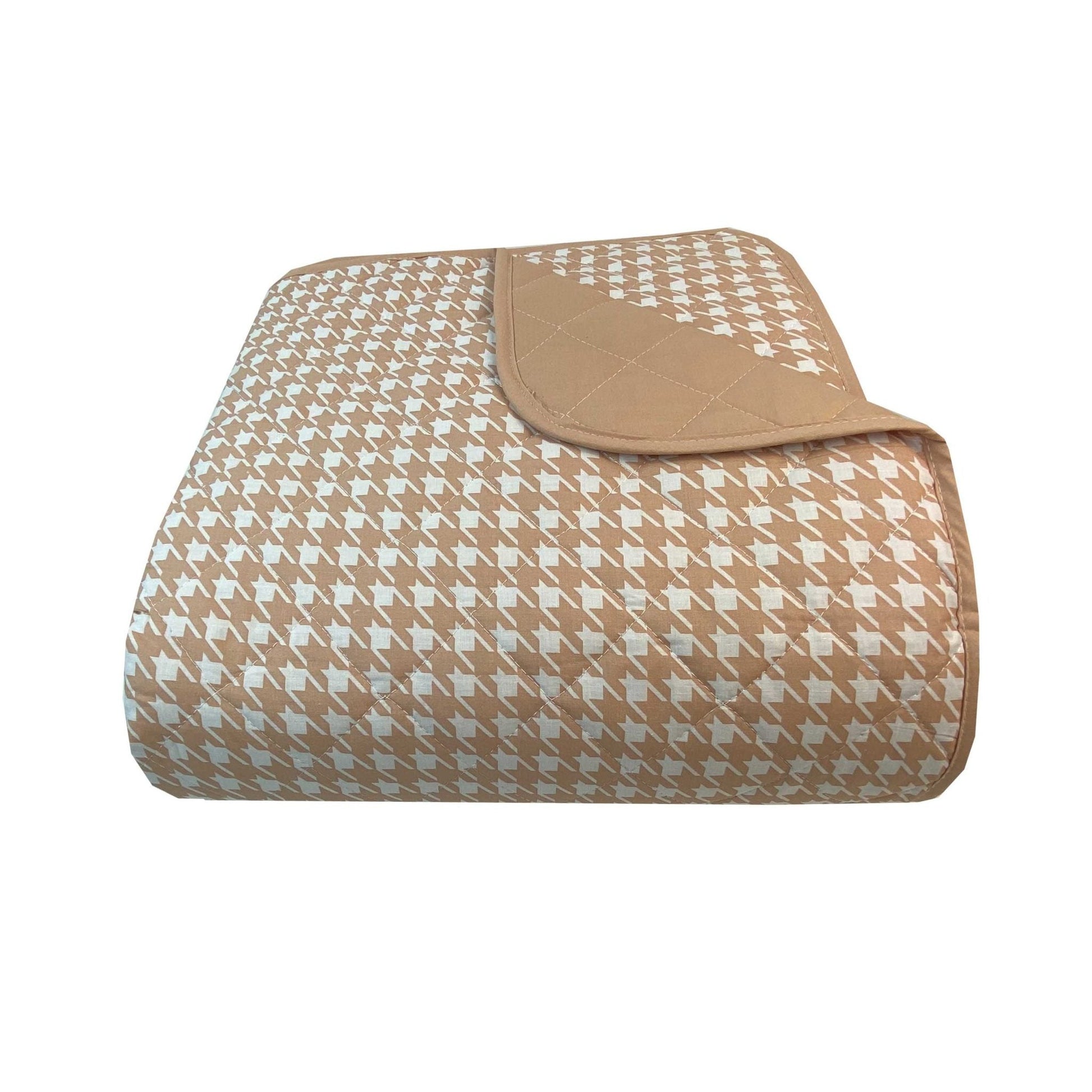 Κουβερλί Υπέρδιπλα 220x240εκ Pied de Poule Beige