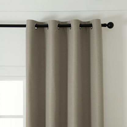 Κουρτίνα Blackout Jacquard Σκίασης με 8 Μεταλλικούς Κρίκους Glare Art 8444 140x270εκ Άμμου