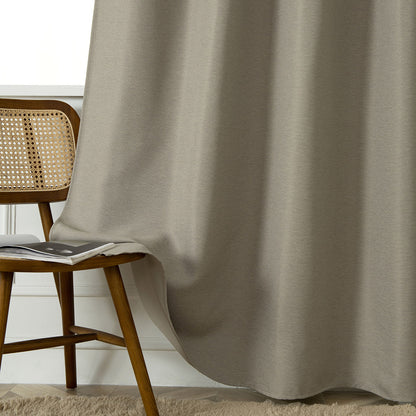 Κουρτίνα Blackout Jacquard Σκίασης με 8 Μεταλλικούς Κρίκους Glare Art 8444 140x270εκ Άμμου