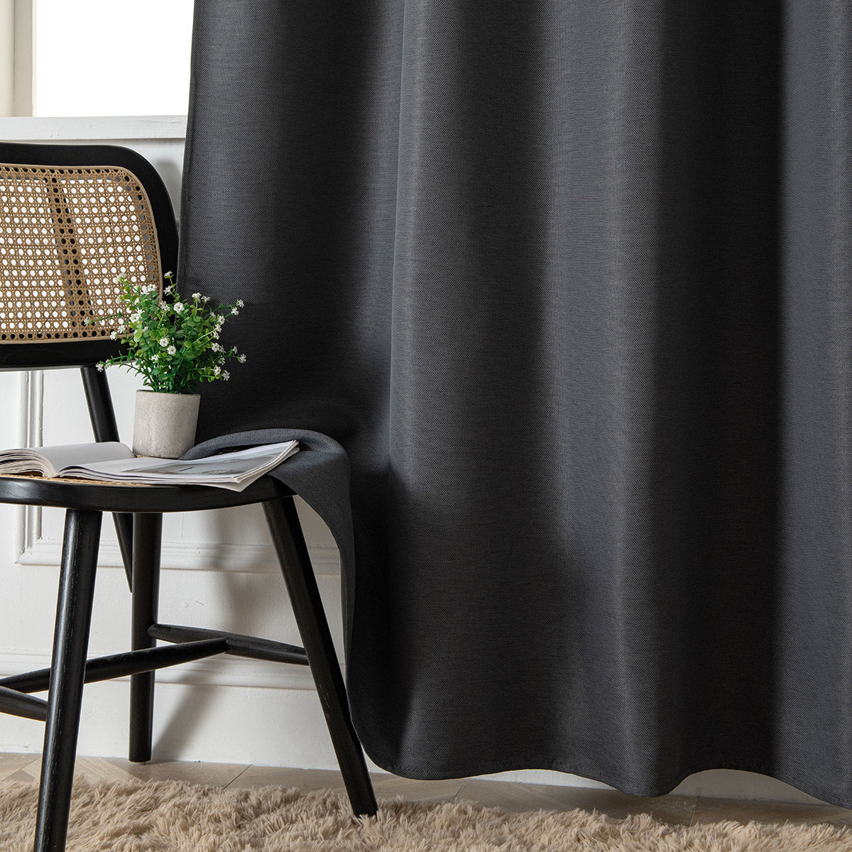 Ύφασμα Κουρτίνας με το Μέτρο Blackout Jacquard Σκίασης Glare Art 8444 Φ280 Ανθρακί