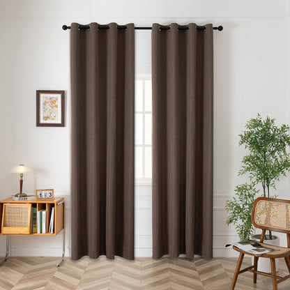 Κουρτίνα Μεσαίας Σκίασης με 8 Μεταλλικούς Κρίκους Illusion Art 8445 140x270εκ Καφέ