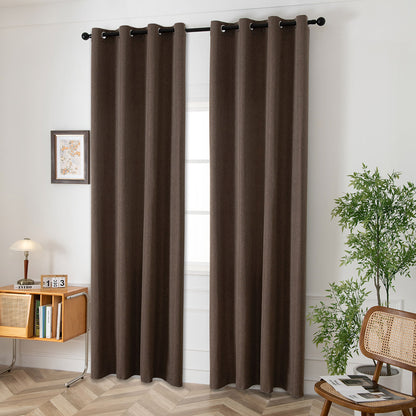 Κουρτίνα Μεσαίας Σκίασης με 8 Μεταλλικούς Κρίκους Illusion Art 8445 140x270εκ Καφέ