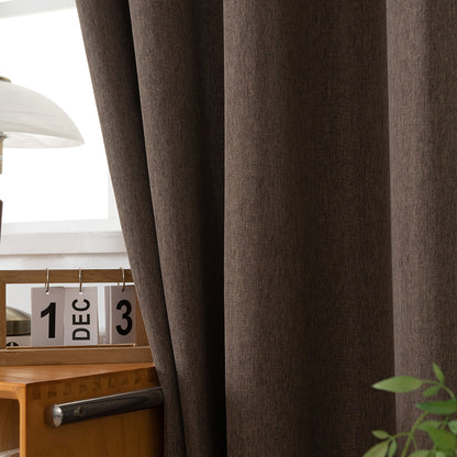 Κουρτίνα Μεσαίας Σκίασης με 8 Μεταλλικούς Κρίκους Illusion Art 8445 140x270εκ Καφέ