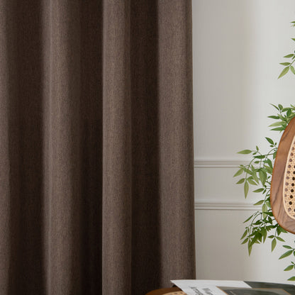 Κουρτίνα Μεσαίας Σκίασης με 8 Μεταλλικούς Κρίκους Illusion Art 8445 140x270εκ Καφέ