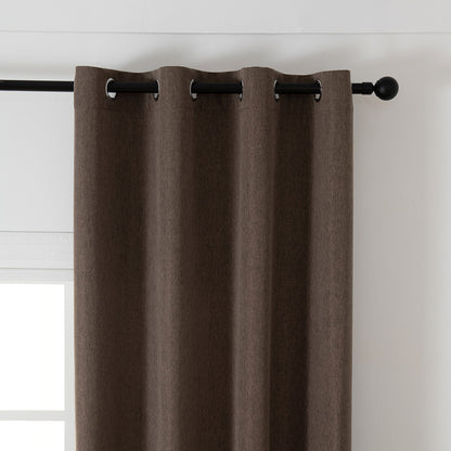 Κουρτίνα Μεσαίας Σκίασης με 8 Μεταλλικούς Κρίκους Illusion Art 8445 140x270εκ Καφέ