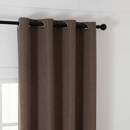 Κουρτίνα Μεσαίας Σκίασης με 8 Μεταλλικούς Κρίκους Illusion Art 8445 140x270εκ Καφέ