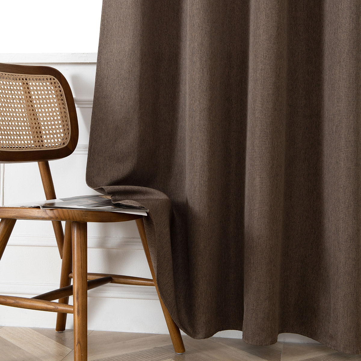 Κουρτίνα Μεσαίας Σκίασης με 8 Μεταλλικούς Κρίκους Illusion Art 8445 140x270εκ Καφέ