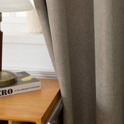 Κουρτίνα Μεσαίας Σκίασης με 8 Μεταλλικούς Κρίκους Illusion Art 8445 140x270εκ Χακί
