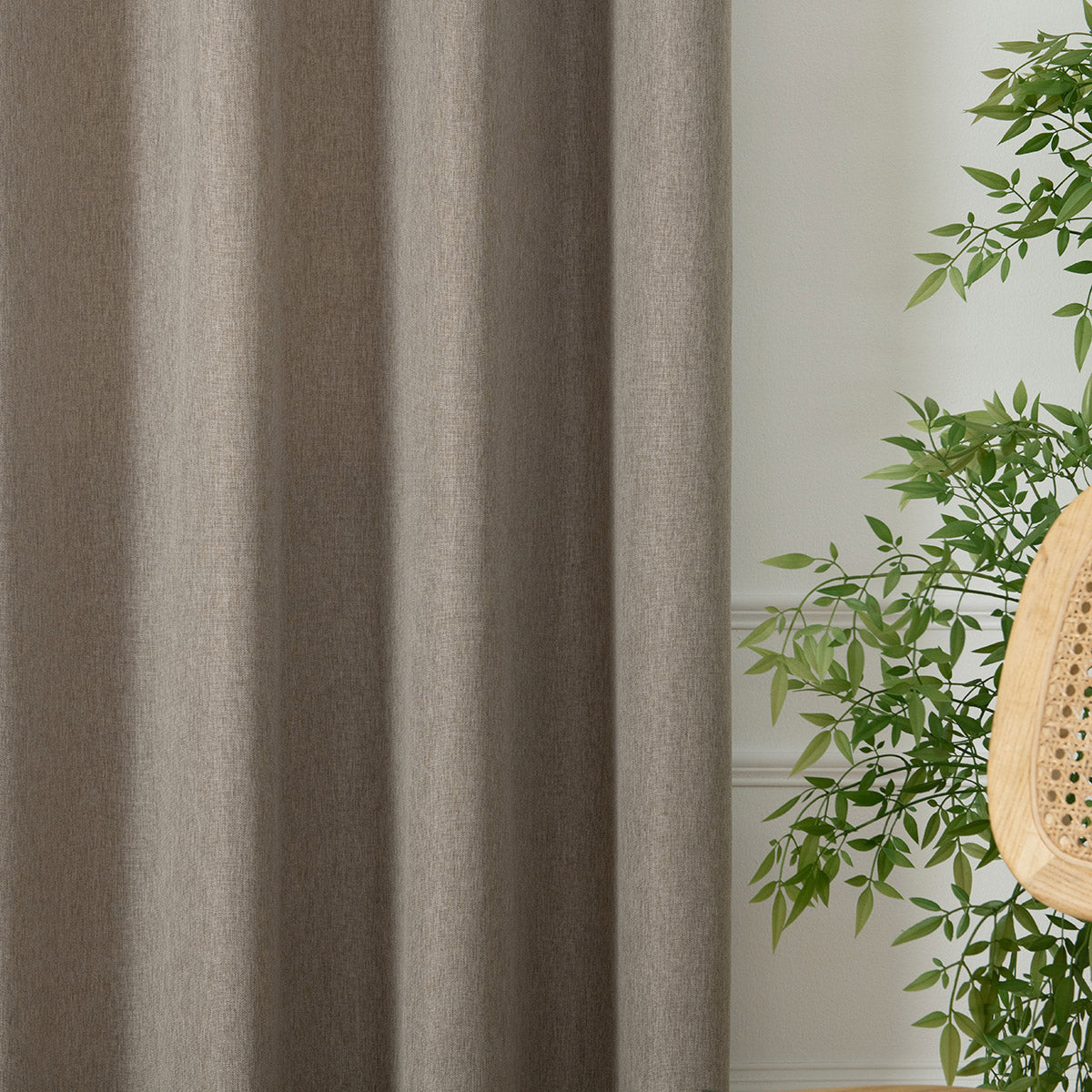 Κουρτίνα Μεσαίας Σκίασης με 8 Μεταλλικούς Κρίκους Illusion Art 8445 140x270εκ Χακί