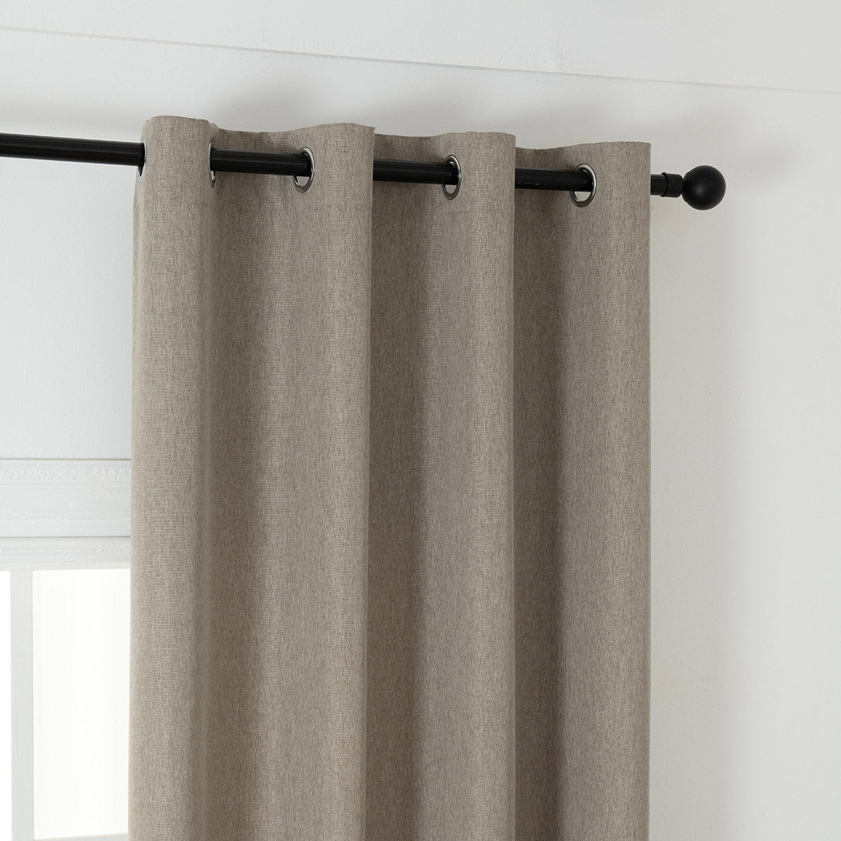 Κουρτίνα Μεσαίας Σκίασης με 8 Μεταλλικούς Κρίκους Illusion Art 8445 140x270εκ Χακί