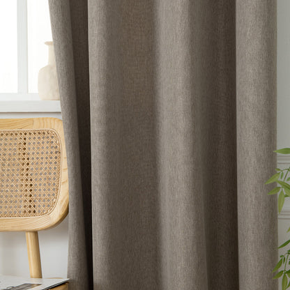 Κουρτίνα Μεσαίας Σκίασης με 8 Μεταλλικούς Κρίκους Illusion Art 8445 140x270εκ Χακί