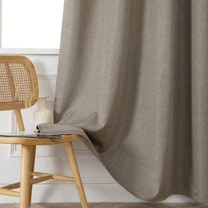 Κουρτίνα Μεσαίας Σκίασης με 8 Μεταλλικούς Κρίκους Illusion Art 8445 140x270εκ Χακί