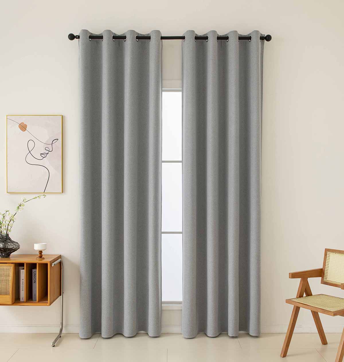 Κουρτίνα Full Blackout Σκίασης με 8 Κρίκους Total Art 8446 140x270εκ Γκρι