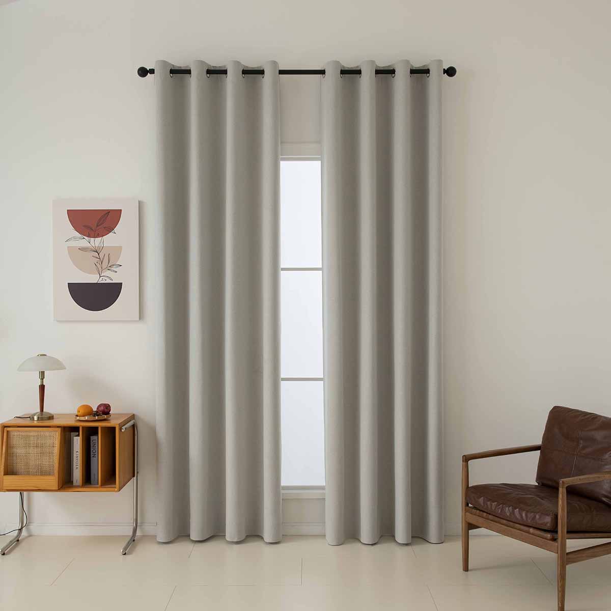 Κουρτίνα Full Blackout Σκίασης με 8 Κρίκους Total Art 8446 140x270εκ Εκρού