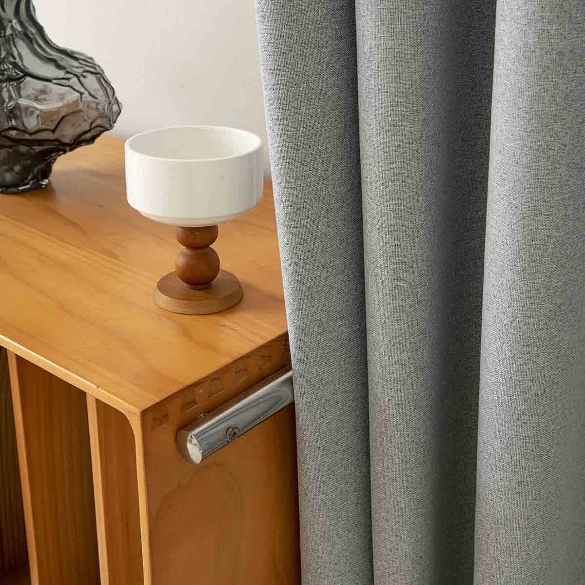 Κουρτίνα Full Blackout Σκίασης με 8 Κρίκους Total Art 8446 140x270εκ Γκρι