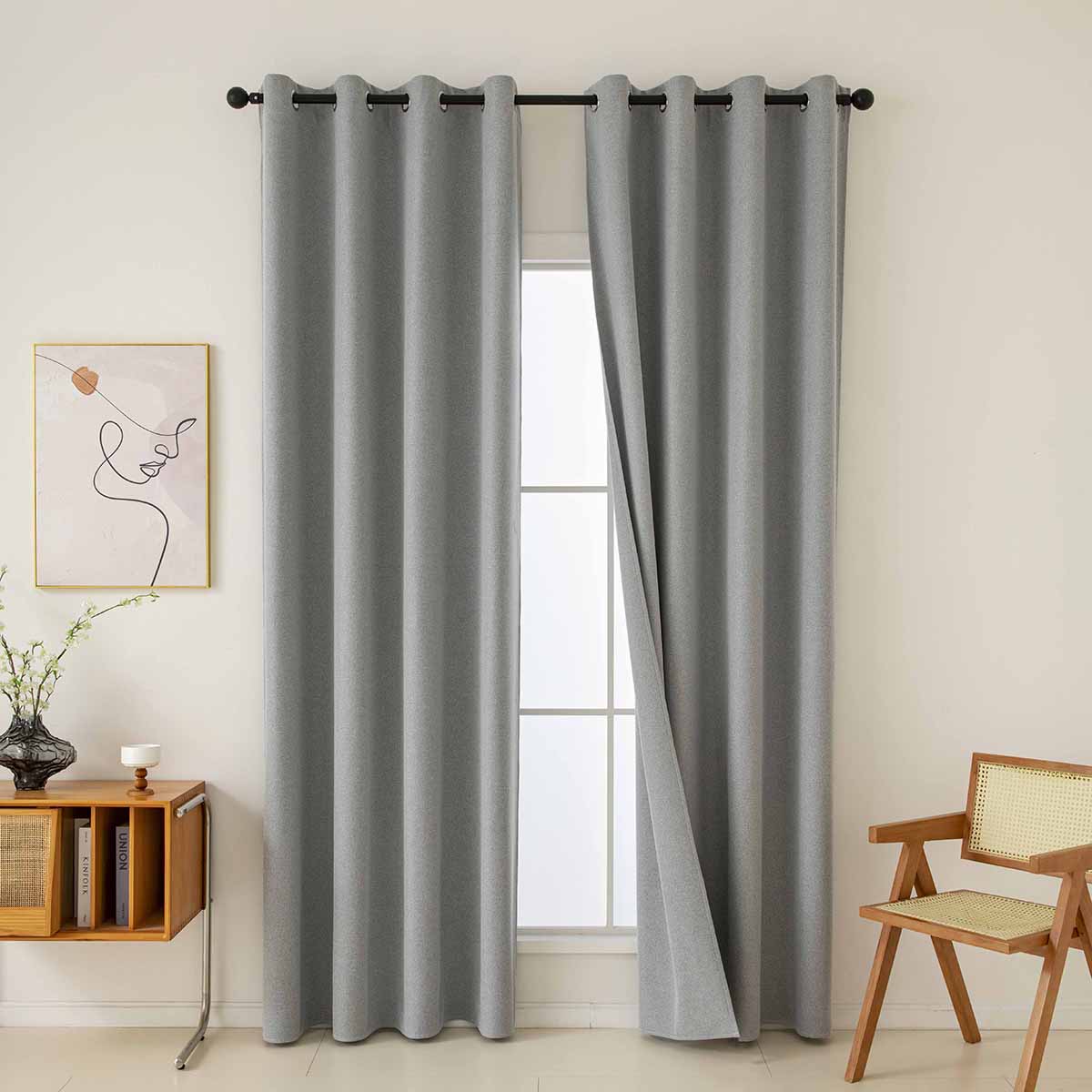 Ύφασμα Κουρτίνας με το Μέτρο Full Blackout Σκίασης Total Art 8446 Φ280 Γκρι