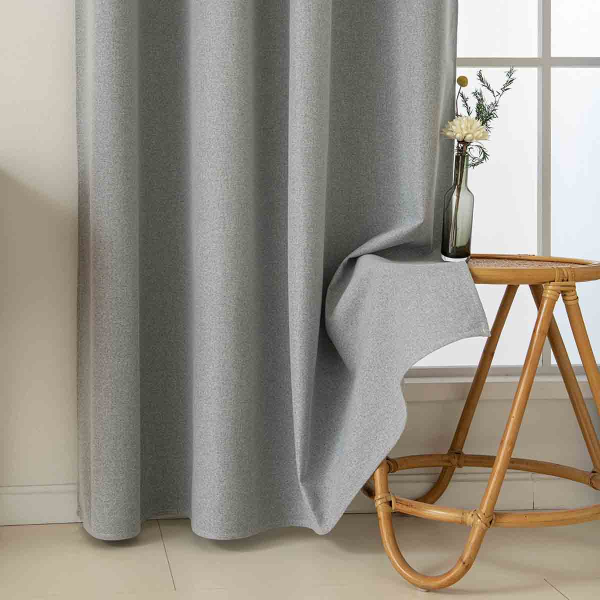 Κουρτίνα Full Blackout Σκίασης με 8 Κρίκους Total Art 8446 140x270εκ Γκρι